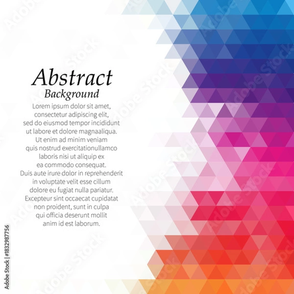 Fototapeta Colored triangles. Modern triangular background for advertising. eps 10