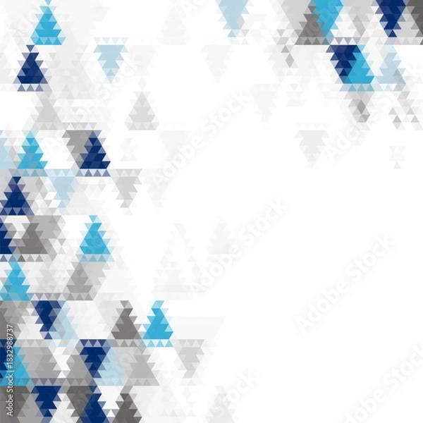Fototapeta Blue triangle abstract background. Vector pattern of geometric shapes. eps 10