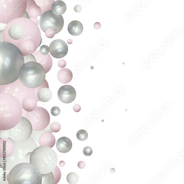 Fototapeta Background of colorful chocolate bean candies on pastel background in disorder. Colorful balls in mess. eps 10