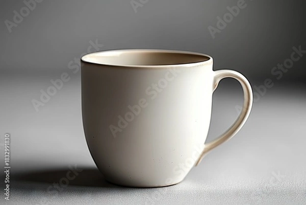 Obraz A clean studio shot of a matte white ceramic mug