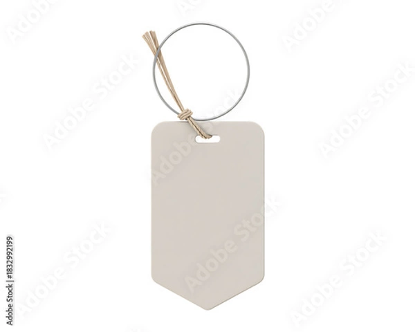 Obraz A brown cardboard price tag or label with a string for sale and shopping in retail business