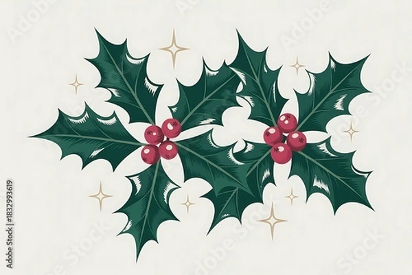 Obraz christmas holly berry