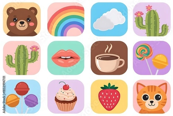 Obraz cartoon icons set