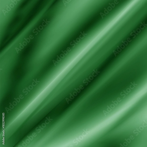 Fototapeta Smooth elegant green silk or satin luxury cloth texture can use as abstract background. Luxurious background design. eps 10