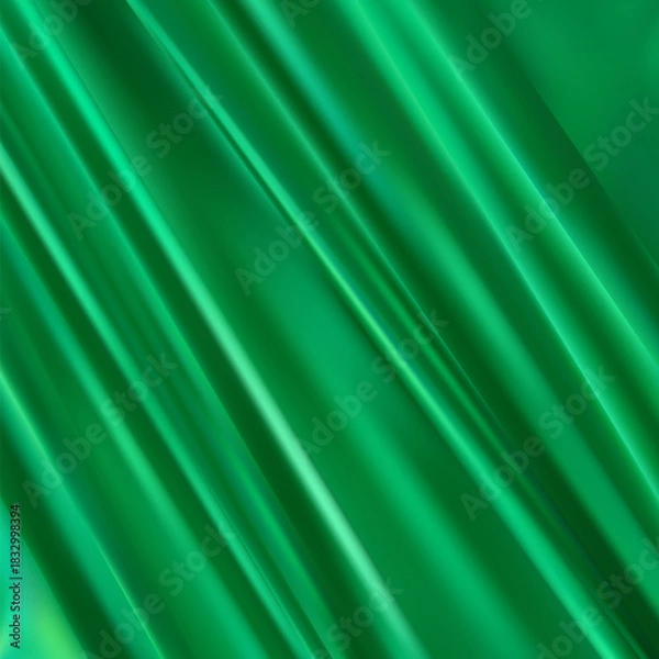Fototapeta abstract background luxury green cloth or liquid wave or wavy folds of grunge silk texture satin velvet material or luxurious background or elegant wallpaper design, background. eps 10