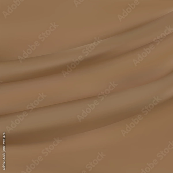 Fototapeta Luxury light brown beige color creased smooth satin silk cloth texture decorate background with minimalistic style and copy or negative space. eps 10
