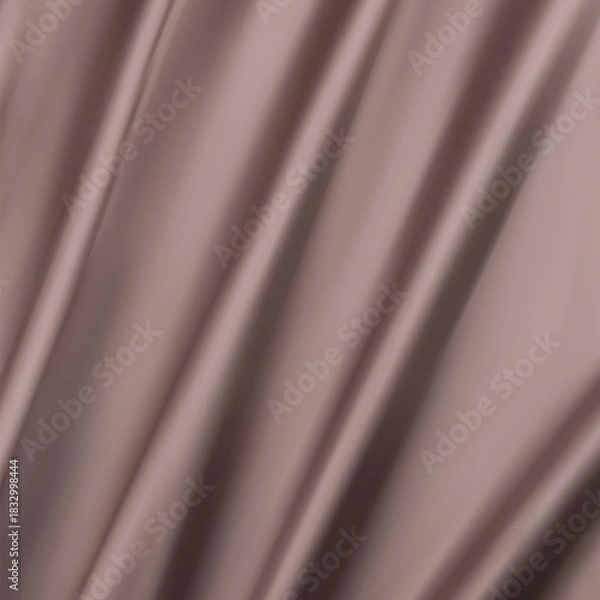 Fototapeta brown crumpled or wavy fabric texture background. Abstract linen cloth soft waves. Silk atlas or stretch jacquard. Smooth elegant luxury cloth texture. Concept for banner or advertisement. eps 10