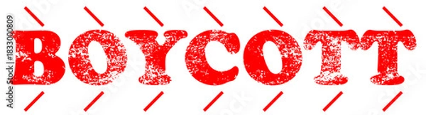 Fototapeta Boycott red rubber stamp vector