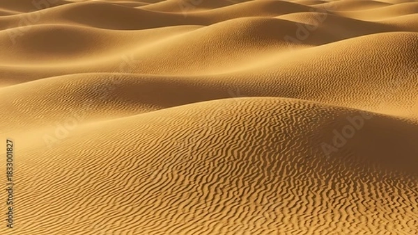 Obraz Golden sand dunes creating a wavy desert landscape under sunlight