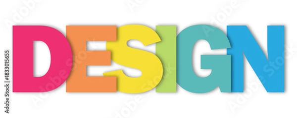 Obraz DESIGN colorful typography banner on transparent background