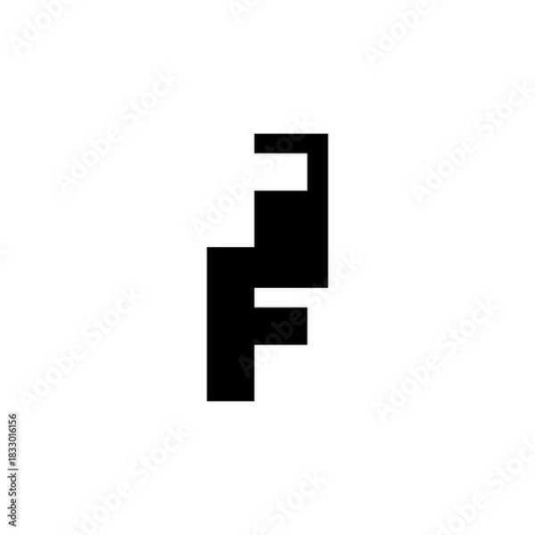 Obraz FF Negative Space Monogram Logo – Modern Minimal Lettermark Design