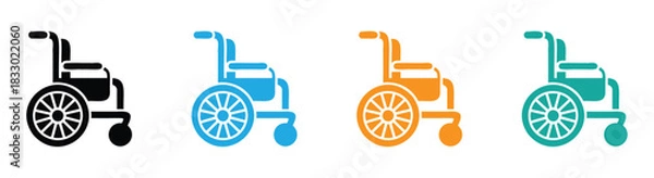 Fototapeta Wheelchair icon, customizable vector ready for premium use. Colorful wheelchair icons for accessibility awareness needs.
