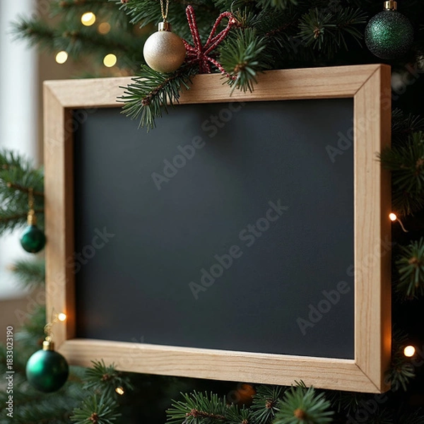 Obraz Small Christmas Sign Mockup with Soft Background