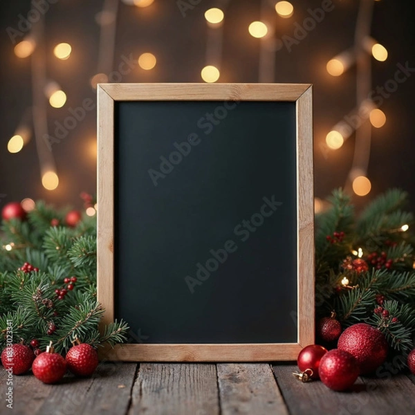 Obraz Vertical Christmas Menu Board Mockup
