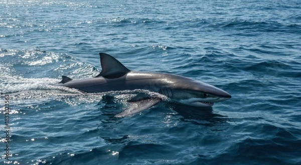 Fototapeta Shark in ocean water
