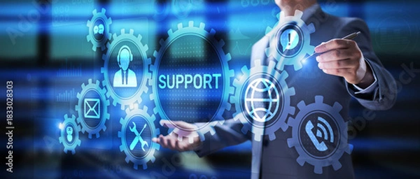 Fototapeta Support Customer service satisfaction business technology concept.