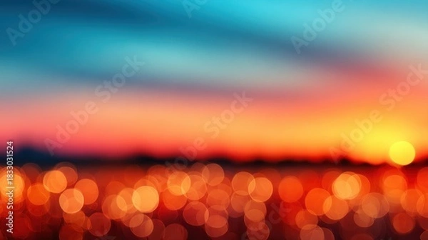 Fototapeta Artistic evening festivities celebrating three kings day under a warm gradient sky with soft flares