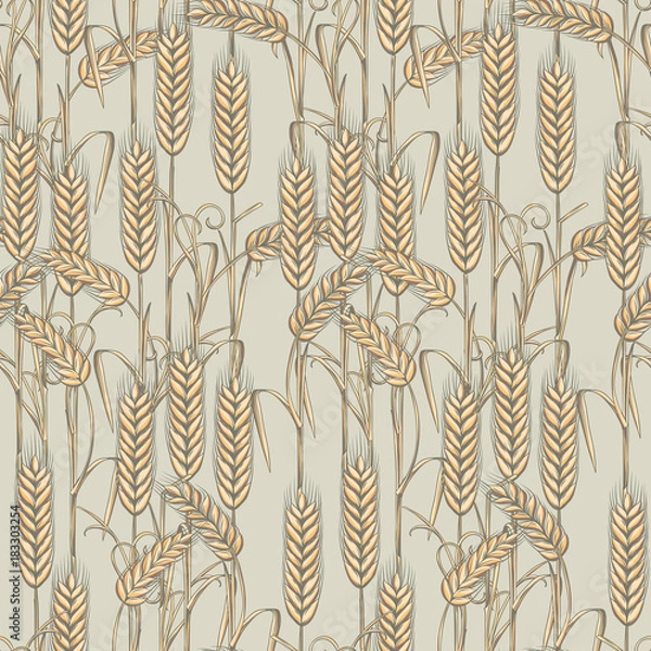 Fototapeta Wheat seamless pattern