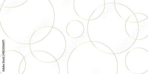Obraz Abstract background golden circle stock line background. abstract artistic of geometric background Gold circles abstract seamless vector pattern. Minimal style white website banner, decoration Vec	