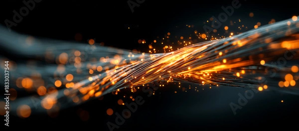 Obraz network cable with sparks