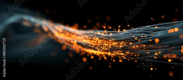 Obraz network cable with sparks