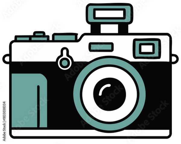 Fototapeta flat digital camera