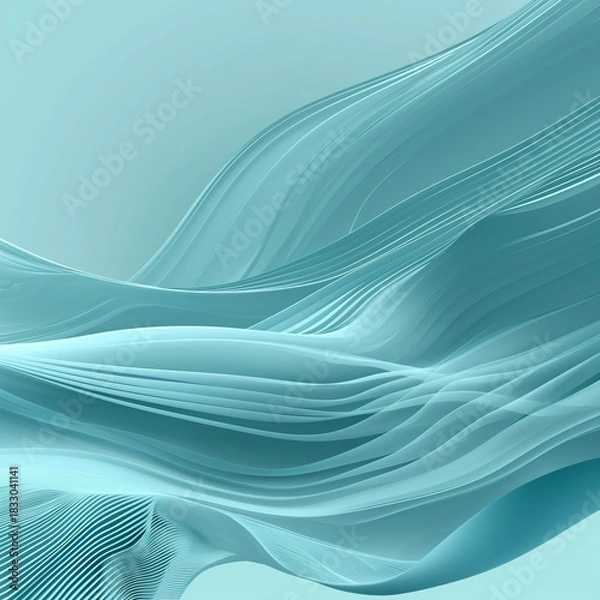 Obraz Light Turquoise Smooth Flowing Wave Background