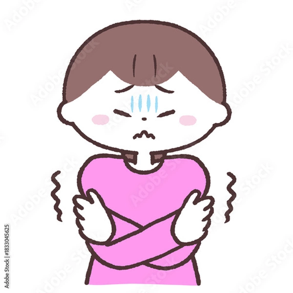 Fototapeta 震える女性のイラスト