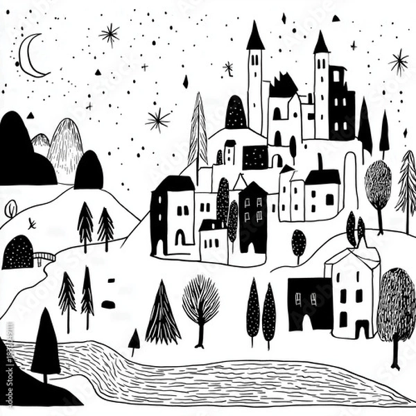 Obraz 街の絵地図