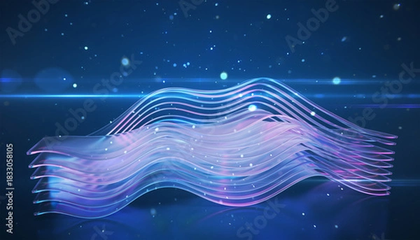 Obraz Futuristic 3D Crystal Glass Charts and Abstract Elements for Data Visualization