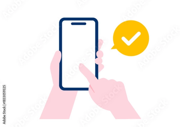 Obraz スマホの操作をする手元のイメージイラスト