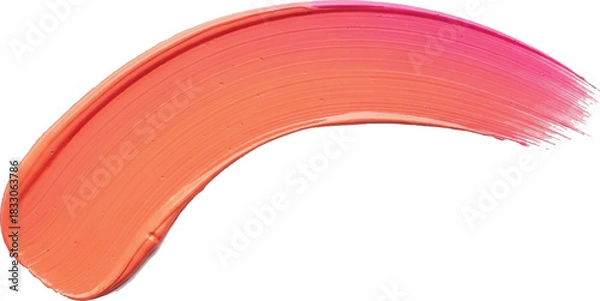 Fototapeta Curved smear of coral and pink cosmetic cream product.