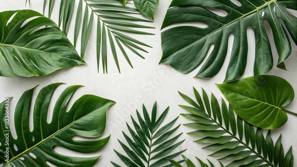 Fototapeta palm leaves background