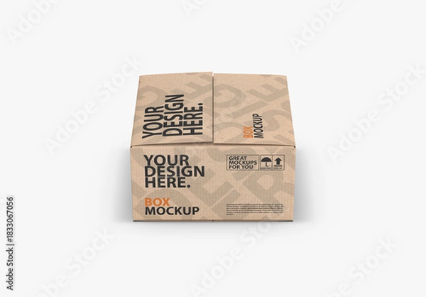 Obraz Slim Kraft Сardboard Box packaging Mockup