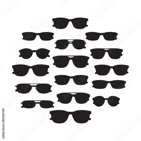 Obraz Sunglasses Pattern: Circular Array of Shades