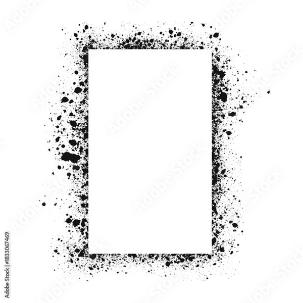 Obraz Spray paint rectangle frame. Graffiti rectangle with empty space for your design. Vector EPS 10
