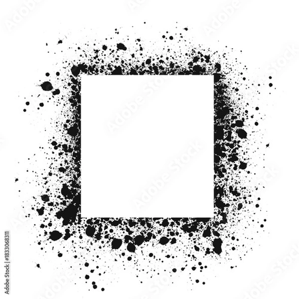 Obraz Spray paint rectangle frame. Graffiti rectangle with empty space for your design. Vector EPS 10