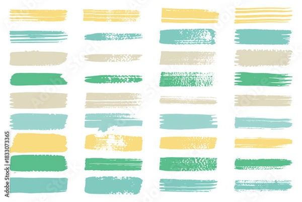 Obraz Multicolor artistic paint brush strokes in assorted styles.
