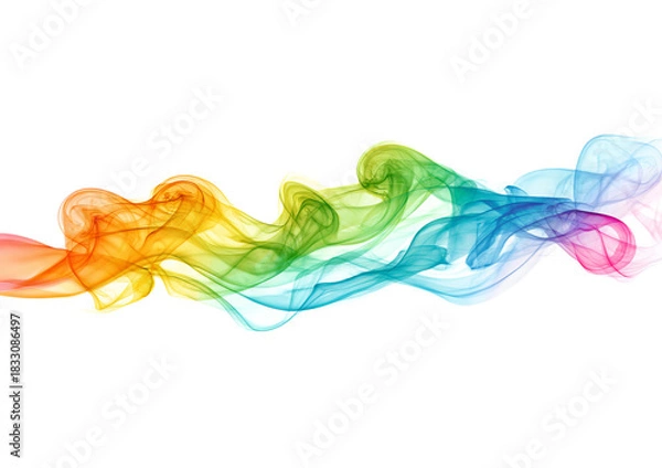 Fototapeta Colorful Smoke Swirls isolated on a transparent background 