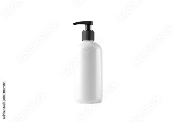 Fototapeta White plastic pump bottle isolated on a transparent background