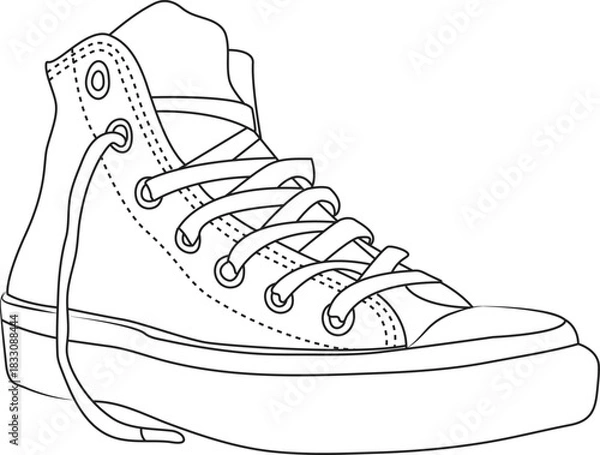 Fototapeta sneakers vector illustration