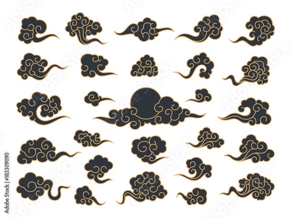 Fototapeta Chinese clouds. Vector