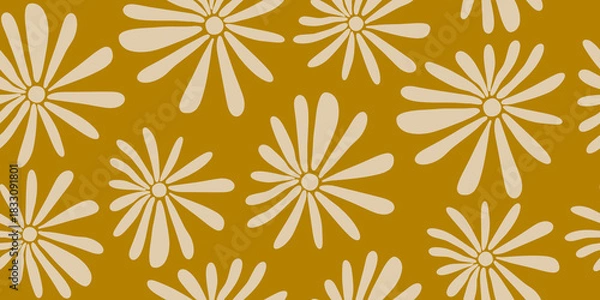 Obraz Retro Daisy Bloom Seamless Pattern