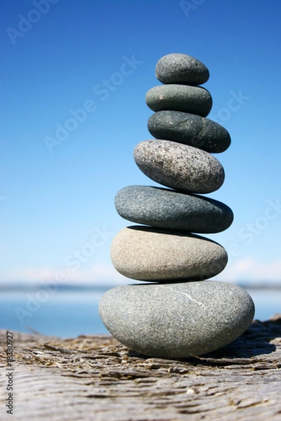 Obraz Balancing Rocks on Log