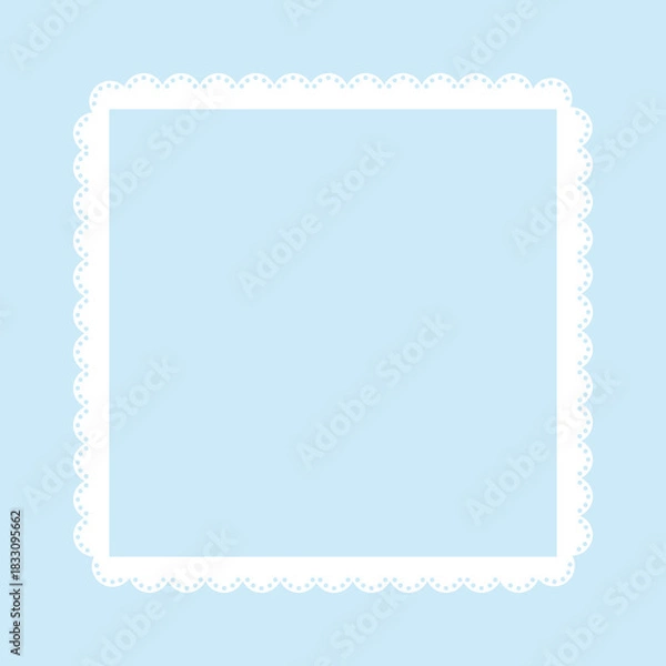 Fototapeta Simple white lace frame, square tag, label