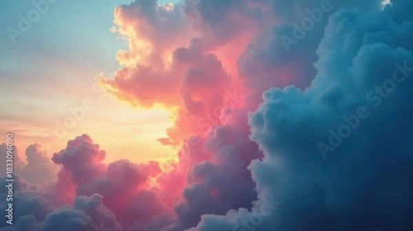 Obraz Dramatic Sky with Colorful Clouds at Sunset or Sunrise.