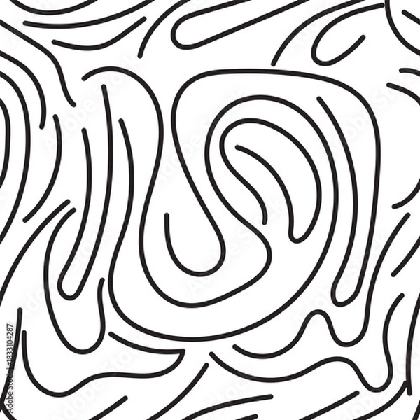Obraz Abstract Monochrome Wavy Line Seamless Pattern