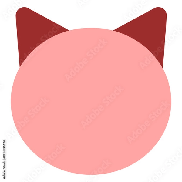 Obraz Simple Pink Cat Face Vector