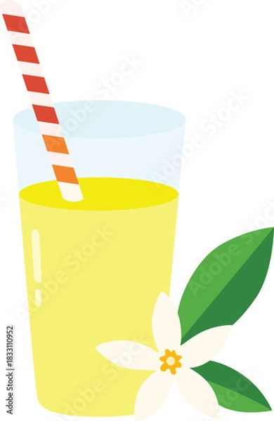 Obraz Refreshing Lemon Drink with a Floral Garnish