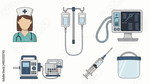 Fototapeta Intensive Care Nursing and Advanced Medical Technology